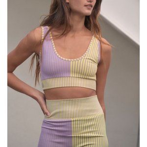 NWT FP Movement Stripe Mix Bra / Yellow + Purple Combo